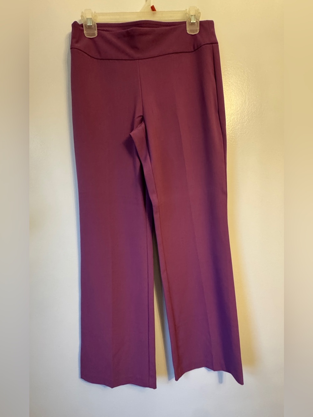Roz & Ali Wide-Leg Pull-On Pants in Plum